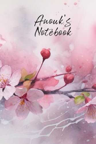 Anouk’s Notebook: Personalized Diary Journal for Anouk, Cute Apple Blossom Diary, 6x 9 160 Lined Pages
