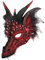 WRITWAA Masque De Dragon Rouge Noir Masque Adulte Dragon 3d Masques Vêtements Pour Hommes Demi-masque De Dragon Masque De Costume De Dragon Halloween Tête D'animal