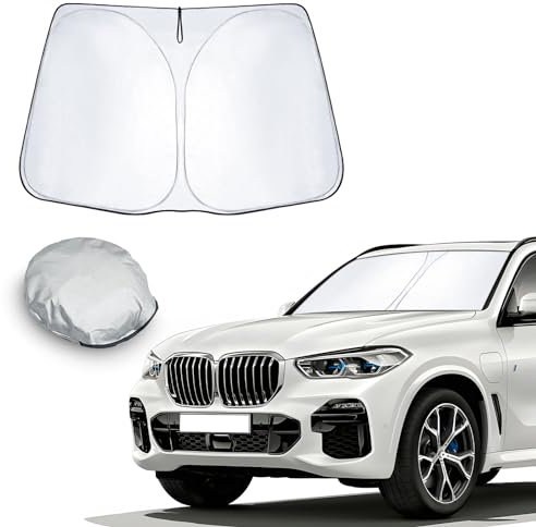 CDEFG Compatible con BMW X5 X6 G05 G06 F15 F16 2014-2023 2024 Parasol Coche Delantero Parabrisas Protector Plegable con Gran Pantalla Anti UV Rayos Mejor Fresco-Parasol X5 X6 G05 G06 Accesorios