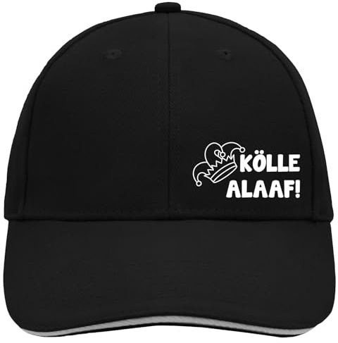 Huuraa Cappy Mütze Kölle Alaaf Narrenkappe Geschenk Black/Light Grey Kölle Alaaf Präsent
