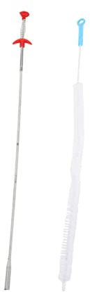 jojofuny 2pcs Long Gutter Cleaning Tools from Ground Plastic Drain Cleaning Rod Kit Sewer Sticks for Sink Dredging