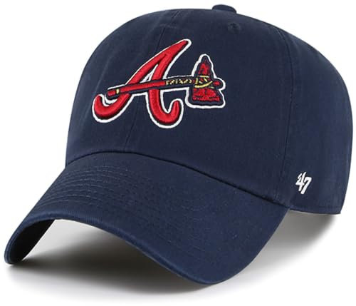 47 MLB Mütze mit alternativem Logo, verstellbar, für Erwachsene, Einheitsgröße, Marineblau, Atlanta Braves, Einheitsgr��e