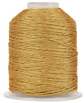 0.2mm x 1000m Handgeflochtener Faden Perlenfäden Armbänder Schnur Schmuckherstellung Schnur Bastellinie Geflochtenes Draht Perlenschnur Armband Faden für DIY Kunsthandwerk,Gold