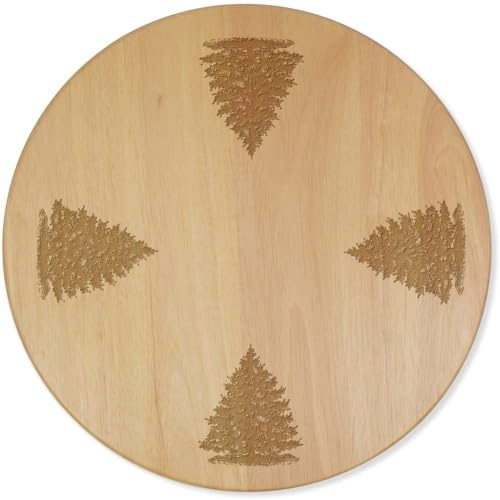 Azeeda 'Christmas tree' Lazy Susan Turntable (LA00020746) | Wooden Serving Platter for Cheese, Cakes, Pizza and Dining Tables