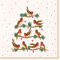 20 Servietten Weihnachten Singende Vögel auf Ast als Tischdeko. Papierservietten mit Motiv. Auch für Decoupage und Serviettentechnik 33x33cm