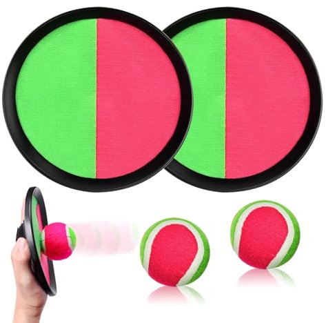 SUFANG Captura Bolas Raqueta Set,Juego de Lanzamiento y Captura,Juego de Bolas de Atrapar com 2 Palas y 2 Bolas,Juego de Bolas de Lanzamiento,Juego de Pelota para Niños para Jardín de Playa y Piscina