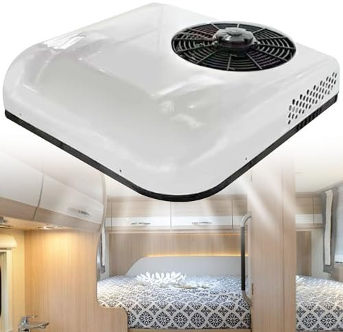 AUTUMFLATGAO Climatiseur 12V/24V DC, Climatiseur De Refroidissement sur Le Toit, Unité De Climatisation électrique pour Camions, Camping-Car, Pelles, RV, Remorque,24V