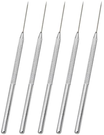 FSSTUD 5 Pcs Stainless Steel Ceramic Needle Pottery Carving Needle Clay Detail Needle Polymer Modeling Tools Wax Sculpting Tool Clay Texture Art Tool for Artist