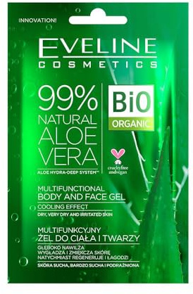 Eveline Cosmetics Natürliches Aloe Vera Ultra-Feuchtigkeitsgel für Gesicht & Körper - 99% Reines Aloe, Beruhigend & Feuchtigkeitsspendend, Hautregeneration