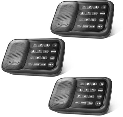 Hosmart Intercoms Wireless for Home, 2024 Upgraded Full Duplex Wireless Intercom System for Home Use, Battery Powered Intercom 400M Range Portable Home Intercom for Business(3Pack)