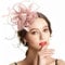 Pinker Fascinator für Frauen mit Federn und Seidenblumen – Fascinator für Hochzeiten, Stirnband, verstellbare Haarspange, Damen, Royal Ascot Teeparty, Braut-Kopfbedeckung, rosa Fascinator, Hut-Zubehör