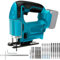 Seghetto alternativo a batteria con 4 impostazioni orbitali, Seghetto elettrico 2400SPM compatibile con Makita 18V batteria, con impostazione dello smusso a 45° e 18 lame (senza batteria)