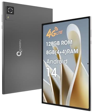CWOWDEFU Android 14 Tablet, 10.1 Inch, 4G LTE & Phone, MTK 2.3GHz Chipset, 128 GB ROM, 8 GB RAM, WiFi, Bluetooth, GPS