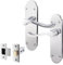 EAI Polished Chrome Door Handle Latch Set - Victorian Scroll Shaped | 1 Pair of Internal Latch Handles & Latch (64mm)