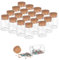 PH PandaHall 20pcs 30ml Bouteilles en Verre avec Bouchon en Liège Flacons en Verre Miniatures Bocaux en Liège Mini Bouteilles en Verre pour Décoration de Fête D'Anniversaire de Mariage