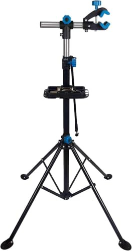 Bicycle Repair Stand with 360° Rotating Head, Height Adjustable to 190 cm, 30 kg Capacity, Black/Blue