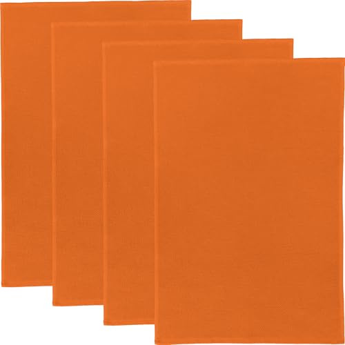 Erwin Müller Reinigungstuch, Putztuch, Multifunktionstuch 4er-Pack kürbis Größe 50x70 cm - saugstark, zum Putzen oder Staubwischen, robust und langlebig, mit Frottierseite