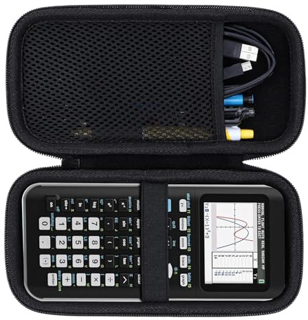 Tragetasche für Texas Instrumente TI 84 Plus CE, TI 84 Plus, TI NSPIRE CX II CAS, TI NSPIRE CX II Farbgrafikrechner, Zusätzliche Tasche für USB -Kabel, Handbuch, Bleistift, Lineal
