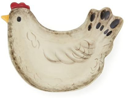 Cooksmart Hen House Lane Tea Bag Tidy | British Designed Farmhouse Kitchen Accessory | Hen-Shaped Stoneware Trinket Holder | Rustic Countryside Style | Dishwasher & Microwave Safe