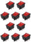 Fnfhsa 10X Rosse Luci Illuminato 4 Pin DPST ON/OFF Interruttore A Bilanciere 16A 20A 250V AC