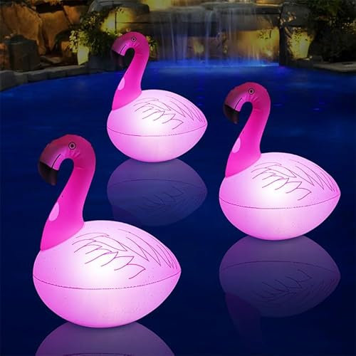 topool Lanterne Solaire Gonflable Canard pour Flamant, Bassin et Jardin, Lampe LED Flottante IP68, Éclairage Solaire Automatique Décoratif