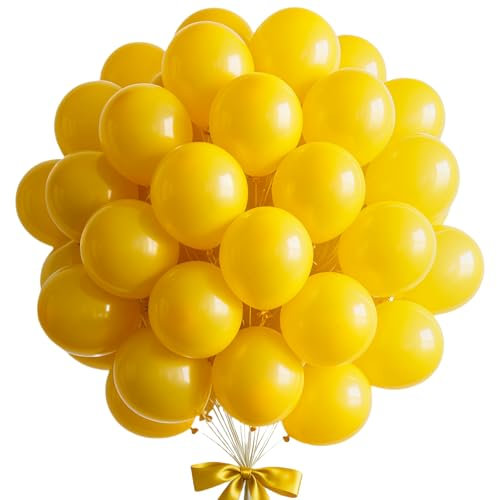 Luftballon Girlande Gelb, 100 Stück 10 Zoll Gelbe luftballons, Gelb Girlande Luftballons Geburtstag Set, Matte Gelbes Latex Ballons Set für Geburtstag Babyparty Hochzeit Festival Jahrestag Party Deko