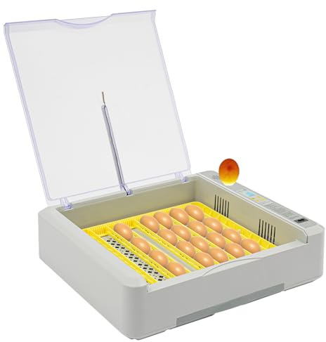 Brutautomat Vollautomatisch Inkubator Hühner Brutkasten 36 Eier Automatisch Wenden Ausziehbar-Wasserschale Brutmaschine LED-Kaltlichtquelle Temperaturkontrolle-Feuchtigkeit-Inkubationszeit-Anzeige