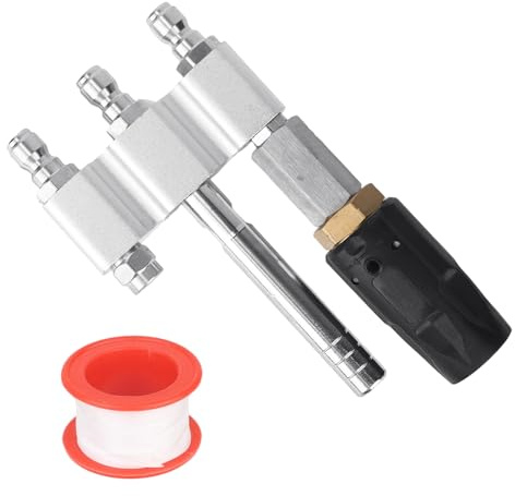 lasuroa 3-in-1 M5 Twist Nozzle, Stainless Steel M5 Twist Pressure Power Soft Wash Washer X Jet Spray Nozzle 1/4in NPT Quick Connect Accessories for Roof Floor Car Cleaning Washing Garden Watering