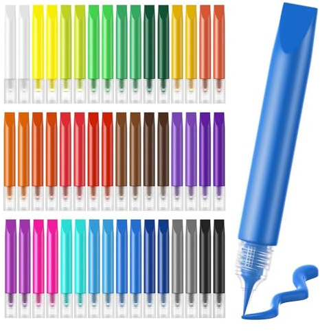 Aribrnten 48 Pièces Stylos de Peinture pour Enfants Stylos de Peinture D'Art de Vitrail Ensembles D'Artisanat de Peinture pour Enfants