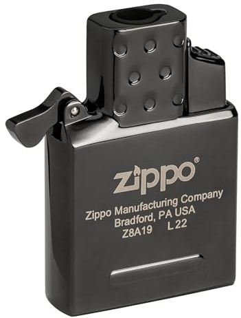 Zippo Gaseinsatz für Sturmfeuerzeuge - Schwarz - Single Flame Insert - Blaue Jetflamme - Nachfüllbar mit Butangas - Passt in alle klassischen Zippo-Gehäuse