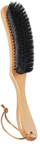 Spazzola per vestiti con setole di cinghiale per lana e cashmere, spazzola da uomo per abiti, maglioni, velluto, manico in legno, spazzola per rimuovere pelucchi e pelucchi per la cura degli indumenti
