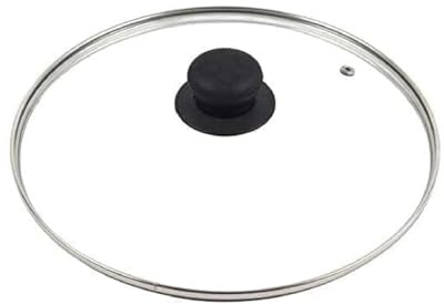 Universal Tempered Glass Lid for Pots & Pans, Clear Frying Pan Cover with Steam Vent & Heat-Resistant Handle, Replacement Saucepan Lid 14cm to 36cm (26cm)