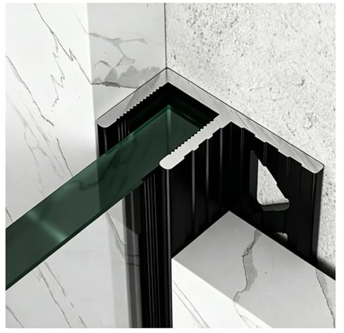 vetro porta doccia canale a U 2 Pz. Guida In Alluminio A Forma Di F Per Vetro (L 80, 100, 120, 150cm) Profilo A Incasso Profondo Per Porte E Zanzariere Da Balcone(W 3/8(10mm),L 2ft (61cm))