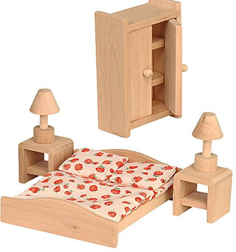 beluga Spielwaren 70116 Puppenhausmöbel Schlafzimmer, Multicolour