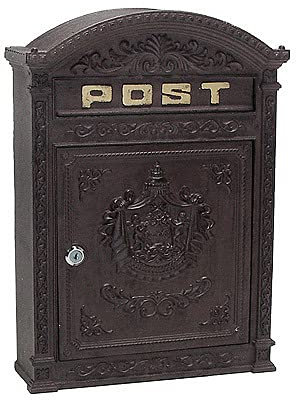 Briefkasten Post Landhausstil Braun Wandbriefkasten Metall Antik-Stil