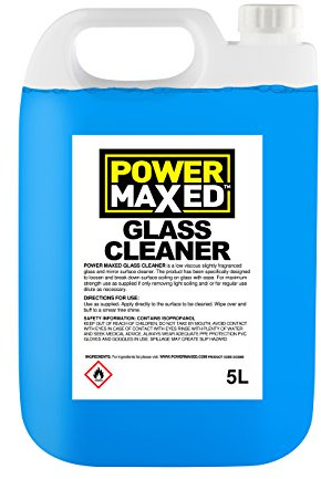 Power Maxed Car Glass Cleaner 5L – Streak Free Automotive Window & Windscreen Cleaner – Fast Acting Vehicle Glass Cleaner for Interior & Exterior Car Windows, Mirrors & Screens