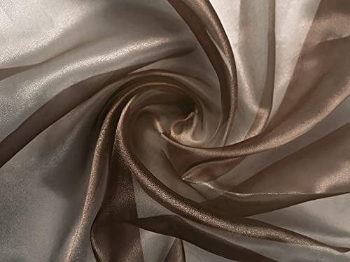 Organza Stoff Meterware am Stück - 150 cm Breite - (Braun)