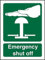 Seco Cartello di spegnimento di emergenza, 75 mm x 100 mm – vinile autoadesivo