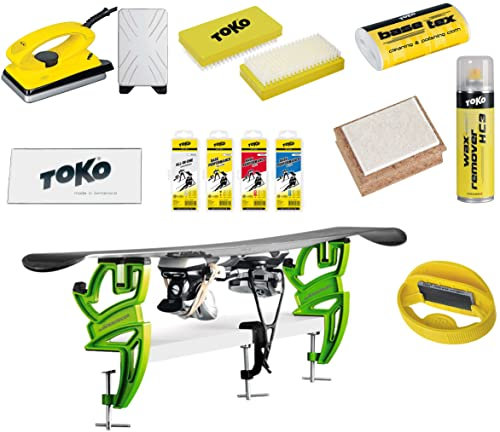 Toko Skiwachs-Set 12teilig Bügeleisen und Wintersteiger Skihalterung/Skispanner