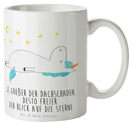 Mr. & Mrs. Panda Tasse Einhorn Sternenhimmel, Keramik, 325 ml