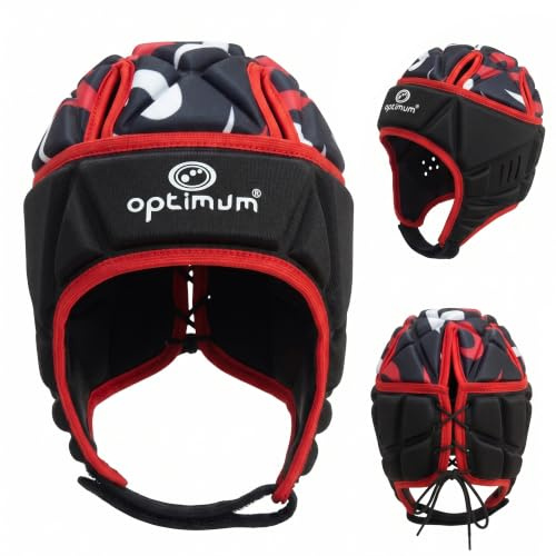 OPTIMUM Unisex-Adult Razor Rugby Headguard Kopfschutz Rasierer L schwarz/rot, L