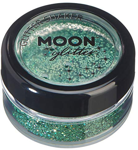 Holographic Glitter Shakers by Moon Glitter - Green - Cosmetic Festival Makeup Glitter for Face, Body, Nails, Hair, Lips - 5g
