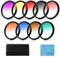 55mm Graduierte Farbe Objektiv-Filter,Fotover 9 Stück Graduated Color Lens Filter Set für Canon Nikon Sony Pentax Olympus Fuji DSLR Camera mit Linsenfilter Beutel und Linsenreinigungstuch