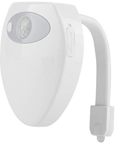 Toilet Night Light, Rechargeable Toilet LED Motion Induction Bathroom Night Light Sensor 8-Color Changing Light with USB Cable Great for Potty Training