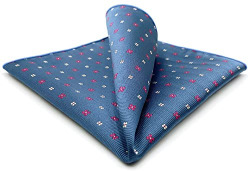 S&W SHLAX&WING Herren Einstecktücher Floral Blau Rosa for Party