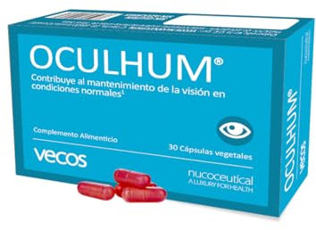 Oculhum Vecos para el cuidado, lubricación e hidratación ocular – Sustituto de colirio y lagrima artificial - Maquibrith®, zinc, vitamina A y Omega 3 para la sequedad y fatiga de los ojos – 30 cáps.