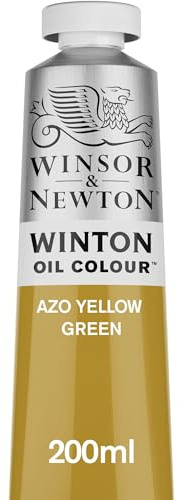 Winsor & Newton 1437280 Winton, feine hochwertige Ölfarbe - 200ml Tube mit gleichmäßiger Konsistenz, lichtbeständig, hohe Deckkraft, reich an Farbpigmenten - Azo Gelb Grün
