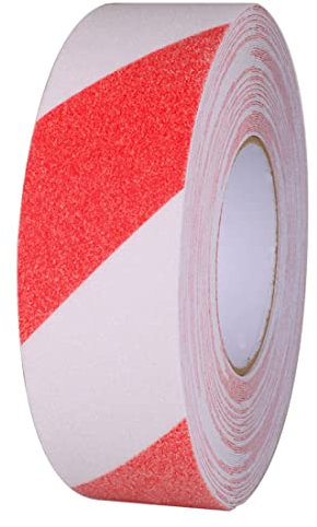 Gebildet 20m×5cm Rutschfestes Klebeband, Rutschfestes Klebeband zur Verbesserung des Griffs, Starker Sicherheitsaufkleber für im Innen- und Außenbereich, Rot und Weiß