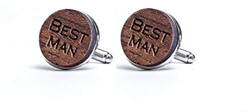 Pet-Jos Manschettenknöpfe Herren Holz Best Man - Hochzeitspaar Manschettenknöpfe aus Natürlichem Holz für Männer
