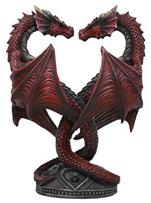 Horror-Shop Verliebte Drachen Herz Kerzenhalter